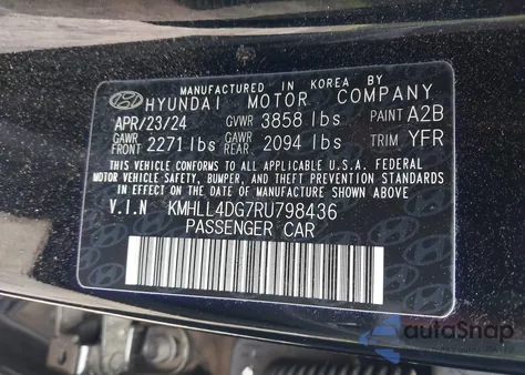 2024 Hyundai Elantra Se z USA, uszkodzony, nr VIN KMHLL4DG7RU798436